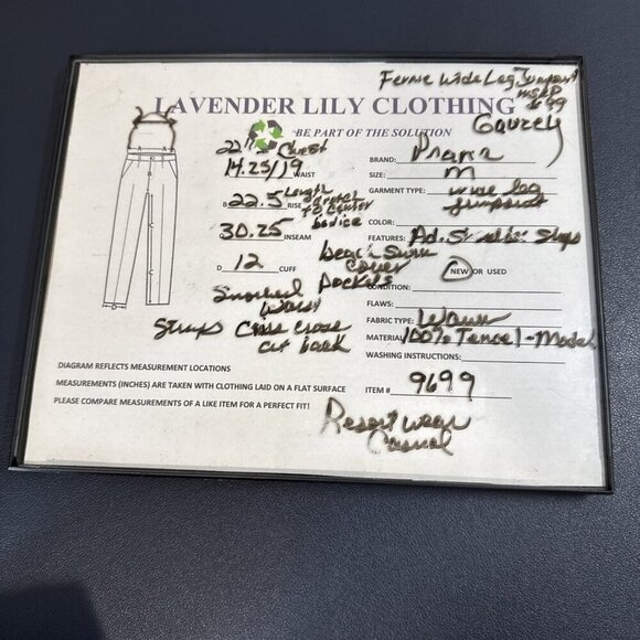 Prana Women's M  Fernie Wide Leg Jumpsuit Swim Coverup Gauzy White NWT 9699 - Picture 16 of 16